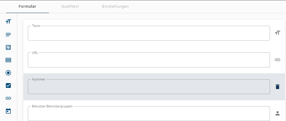 Der hier aufgeführte Screenshot zeigt wie das neue Formularfeld eingefügt wurde.