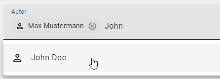 Dieser Screenshot zeigt die Eingabe eines Autors in den Governance Attributen eines Diagramms.