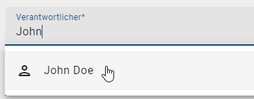 Dieser Screenshot zeigt die Eingabe eines Verantwortlichen in den Governance Attributen eines Diagramms.