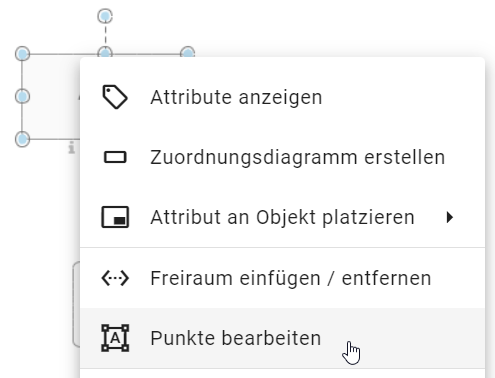 Hier wird die Schaltfläche "Punkte bearbeiten" im Kontextmenü eines Symbols angezeigt.