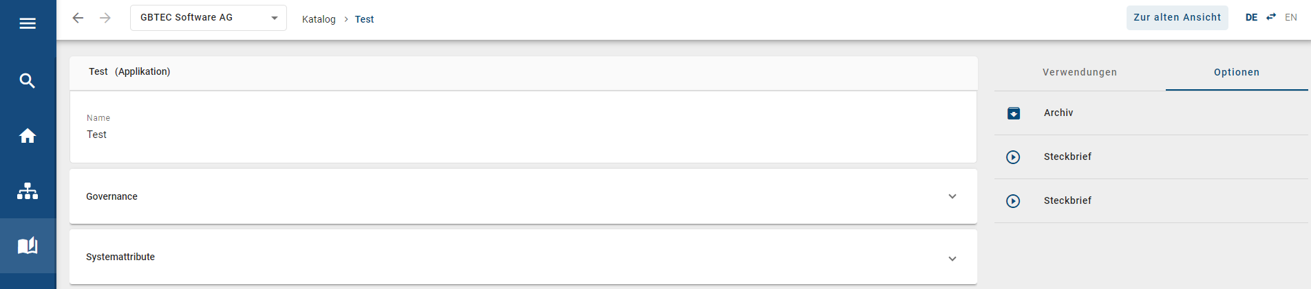 Hier wird ein Katalogeintrag angezeigt, welcher als Suchergebnis angezeigt und angeklickt wurde.