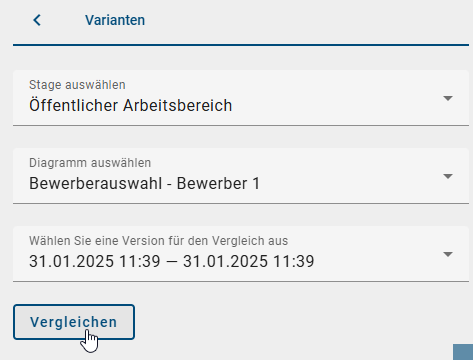 Der Screenshot zeigt die ausgewählten Möglichkeiten mit der Option "Vergleichen".