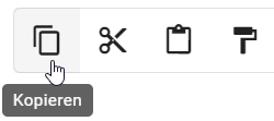 Hier wird die Schaltfläche "Kopieren" in der Menüleiste bei der Modellierung angezeigt.