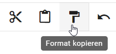 Hier wird die Schaltfläche "Format kopieren" in der Menüleiste bei der Modellierung angezeigt.