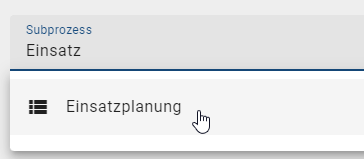 Dieser Screenshot zeigt die Eingabe eines Subprozesses in den Attributen einer Aktivität.