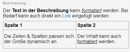 Hier wird das Attribut "Beschreibung" gezeigt.