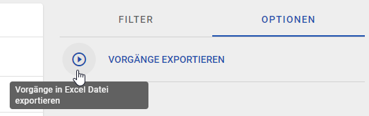 Hier ist die Option zum Erstellen des Ereignisprtokolls in der Seitenleiste der Vorgangsliste einer ProcessApp dargestellt.
