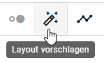 Hier wird die Schaltfläche "Layout" in der Menüleiste während der Modellierung angezeigt.