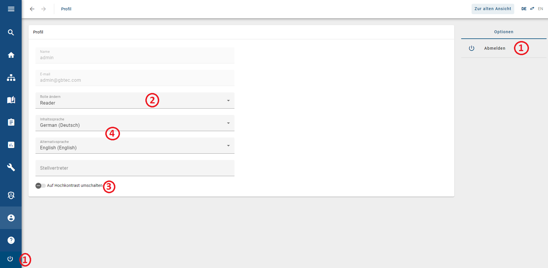 Hier wird das Profil in der neuen Benutzeroberfläche angezeigt.