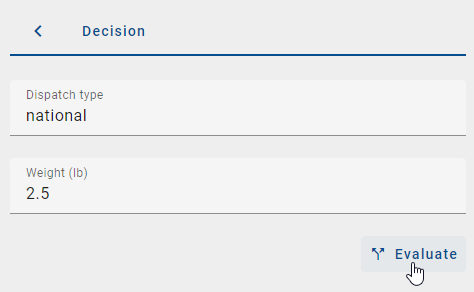 The "Evaluate" button is displayed within the within the details tab.
