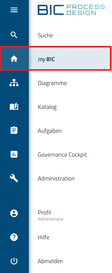 The screenshot shows how the menu expands and the labels appear next to each menu icon.