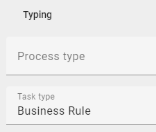 Here the option "Business Rule" is displayed within the drop-down menu of the "Task type" attribute.