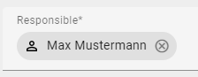 This screenshot shows the mandatory attribute "Responsible".