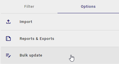 The screenshot shows the "Bulk Edit" option in the diagram view options.