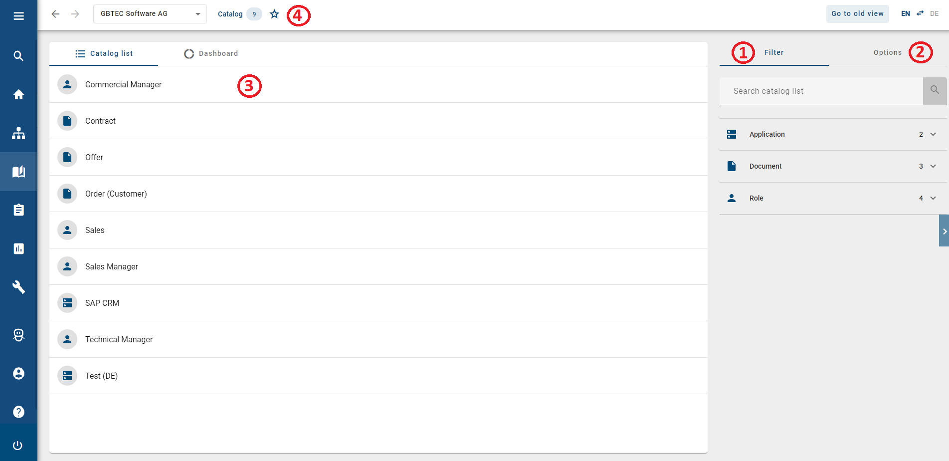 Here, the catalog is displayed in the new user interface.