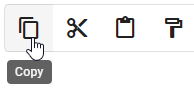 Here the "Copy" button of the menu bar is displayed.