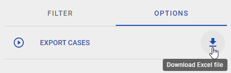 The screenshot shows the download button for the event log.