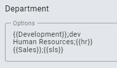The screenshot shows the usage of dynamic options.
