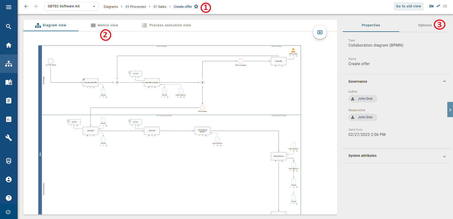 Here, the diagram view in the new user interface is displayed.