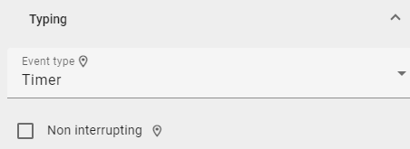 The screenshot illustrates the event type attribute of an event. It is set with the value "Timer".