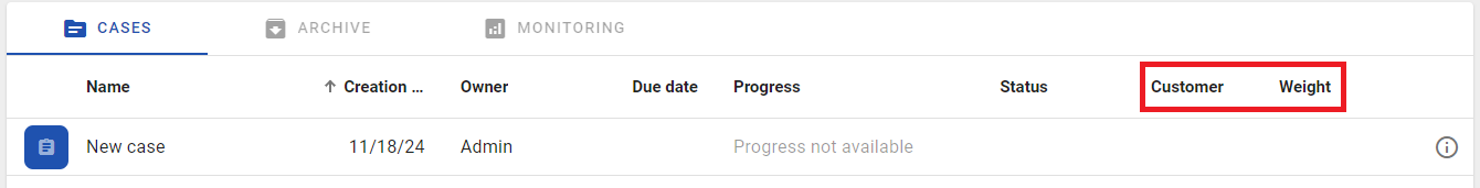 The screenshot shows the new custom columns in the ProcessApp.