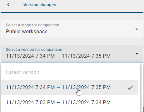 The screenshot shows you a drop down menu, where you have the opportunity to select a specific archived version.