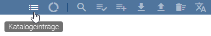 Der Screenshot zeigt die Schaltfläche "Katalogeinträge" im Menüband des Katalogs.