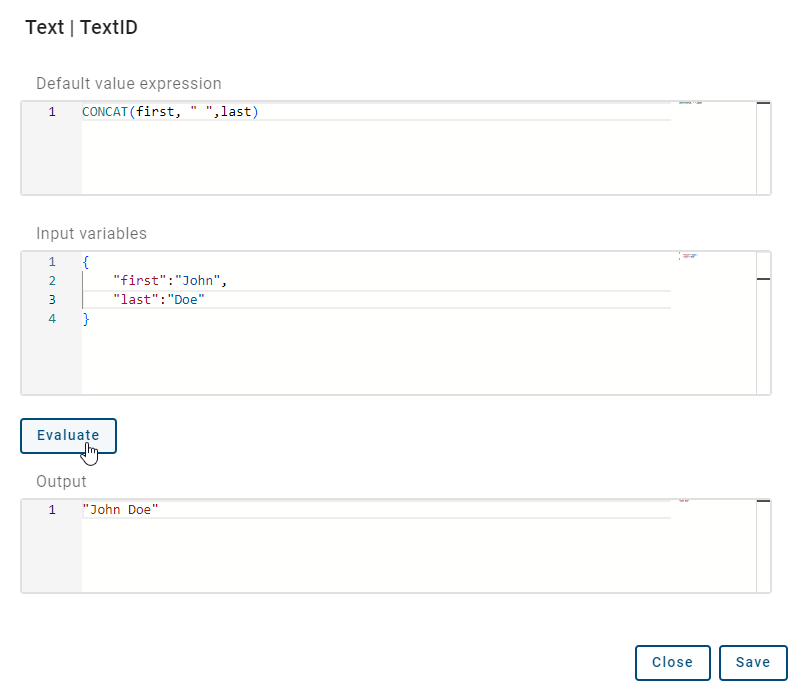 The screenshot shows the form editor.